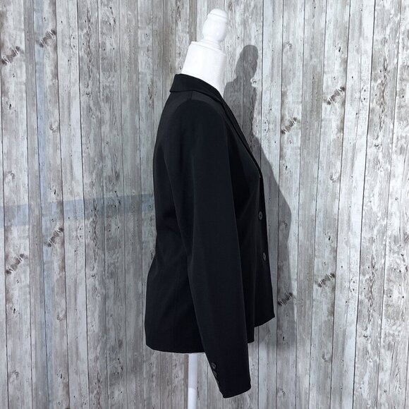 Women's Rafaella Long Sleeve Blazer | Collared | Button | Size 6 | Black | Lined - Picture 3 of 16